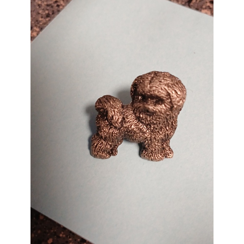 Bichon Frise Pin Brooch Detailed Dog Pin Pewter
